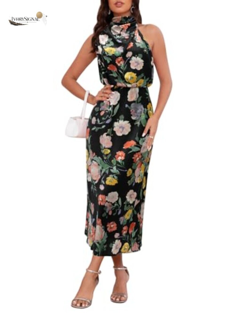 ZTMZA Women's Satin Maxi Dress Formal Wedding Guest Cocktail Sleeveless High
